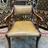 English office armchair mahogany and leather