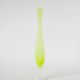 elongated opaline vase, yellow with white feet, 1960