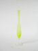 elongated opaline vase, yellow with white feet, 1960