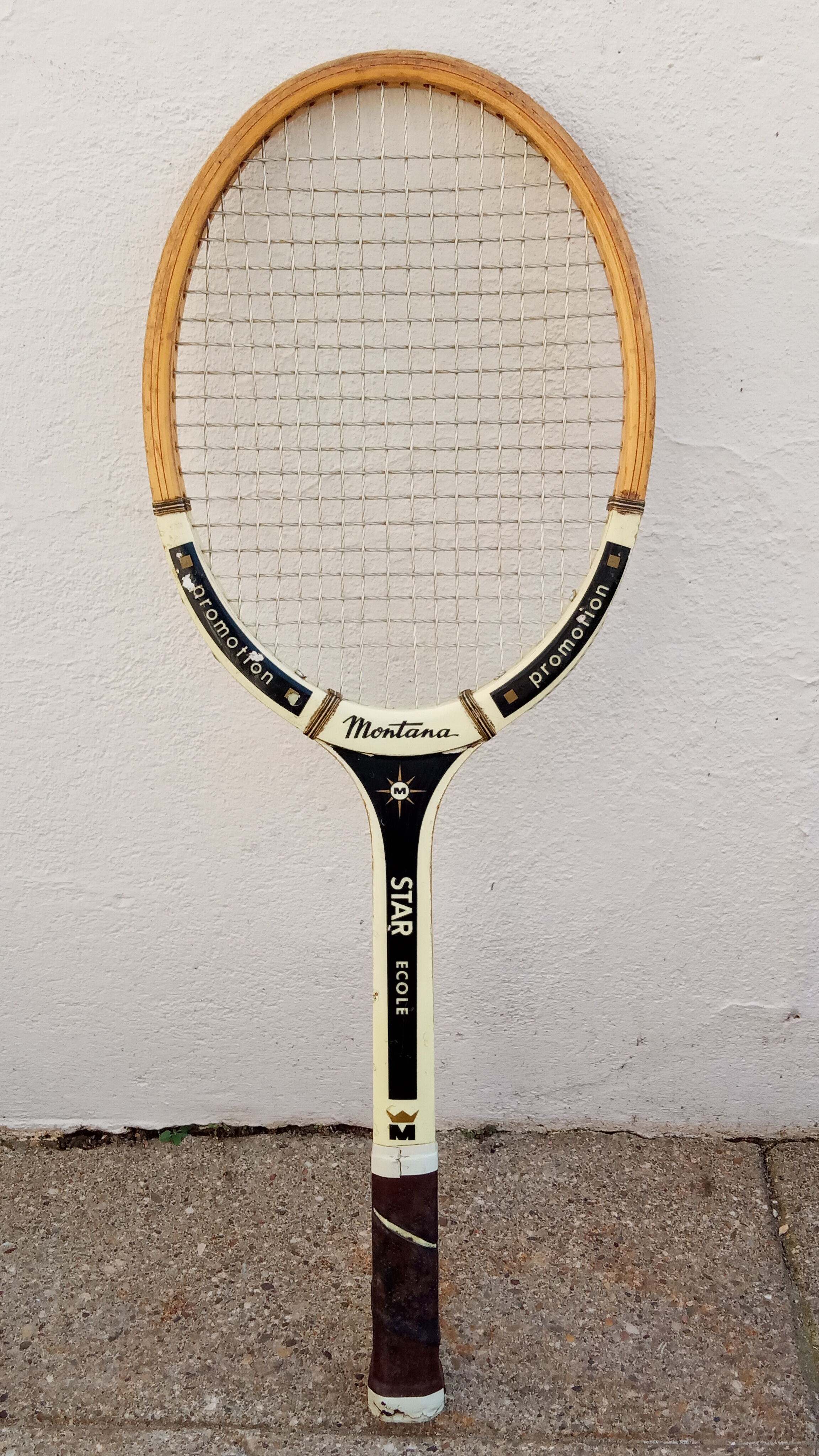 Vintage wooden tennis racket