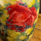 Terracotta vase with floral decoration