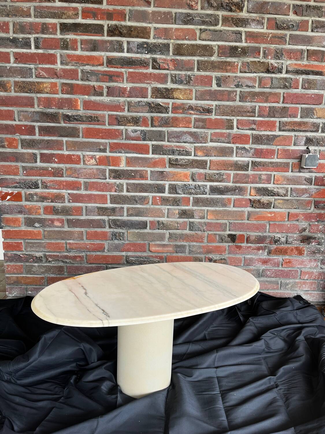 Marble and steel coffee table