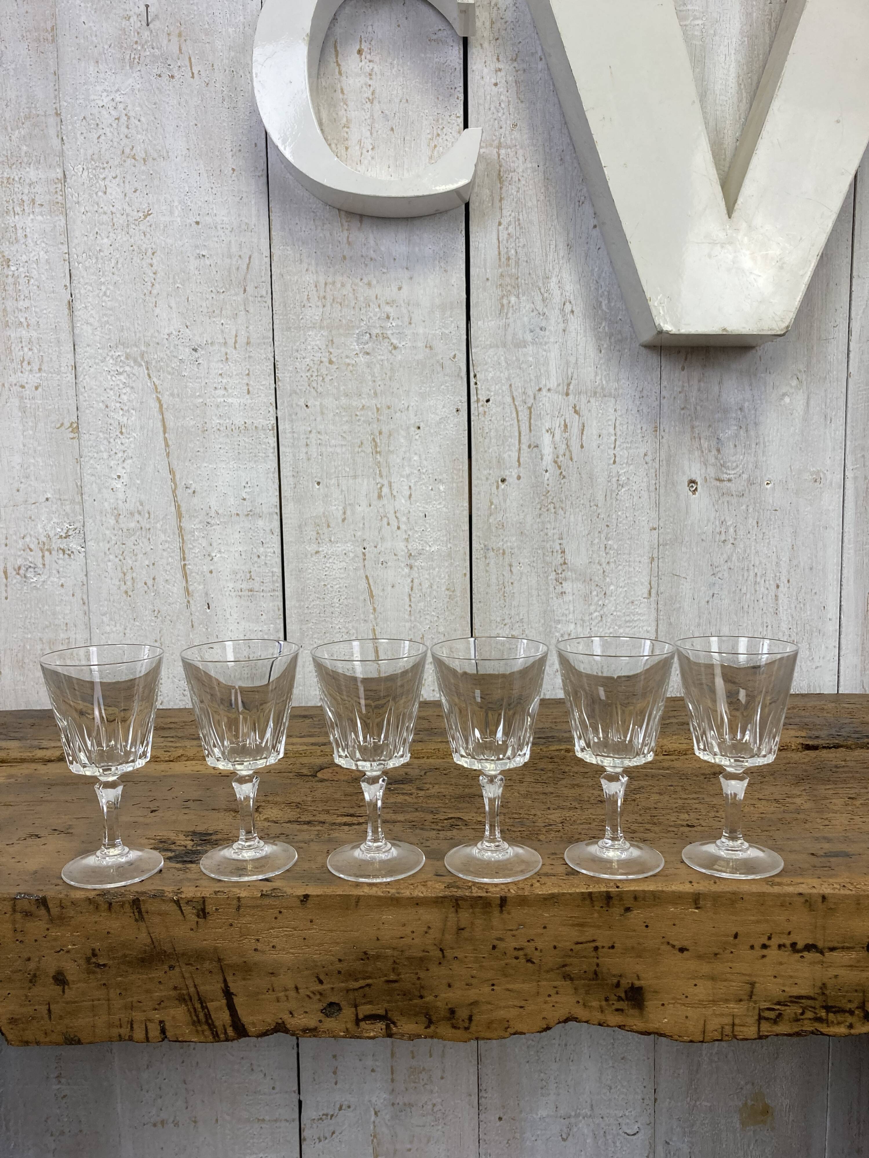 Set of 6 crystal glasses