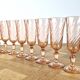 8 vintage Rosaline champagne flutes h16.3 cm