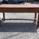 Country farm table 19th in cherry 2 drawers