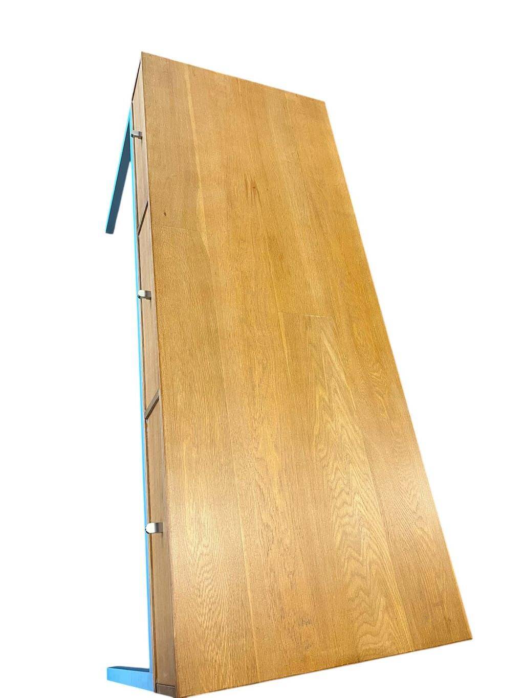 Console/table d'appoint vintage en bois avec structure en métal