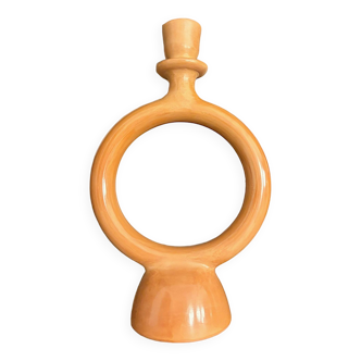 Large terracotta candle holder