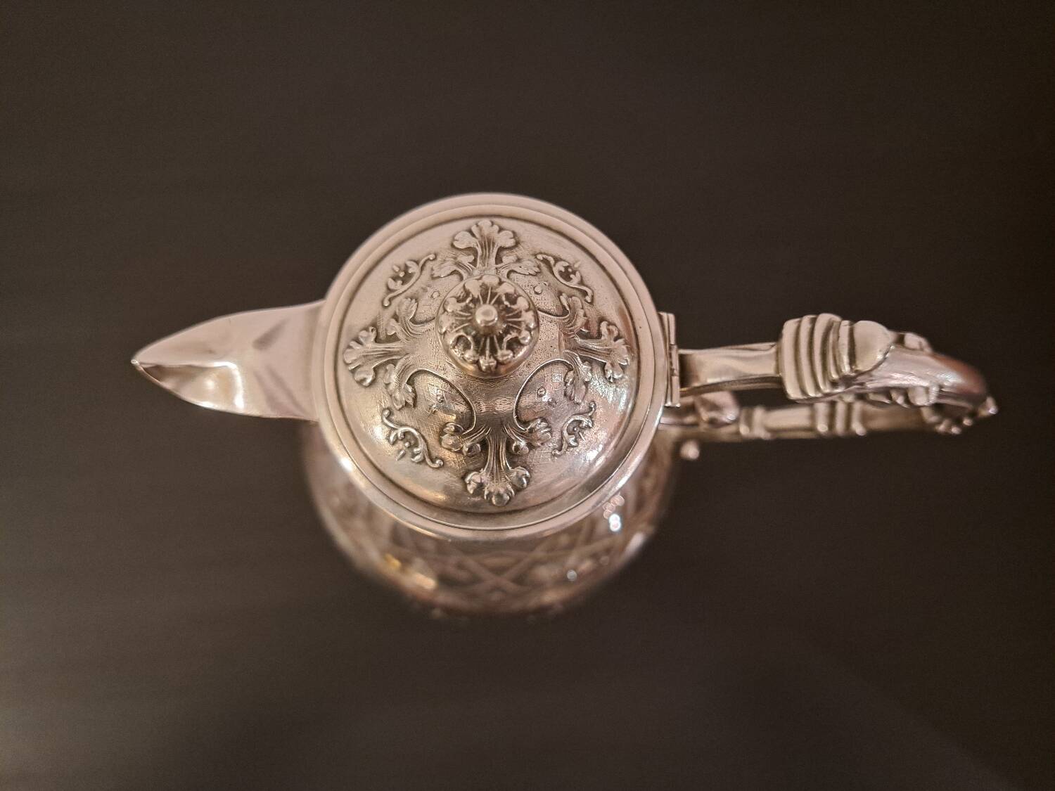 Gallia Christofle crystal and silver-plated metal jug