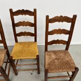 Rustic handcrafted oak chairs 1900