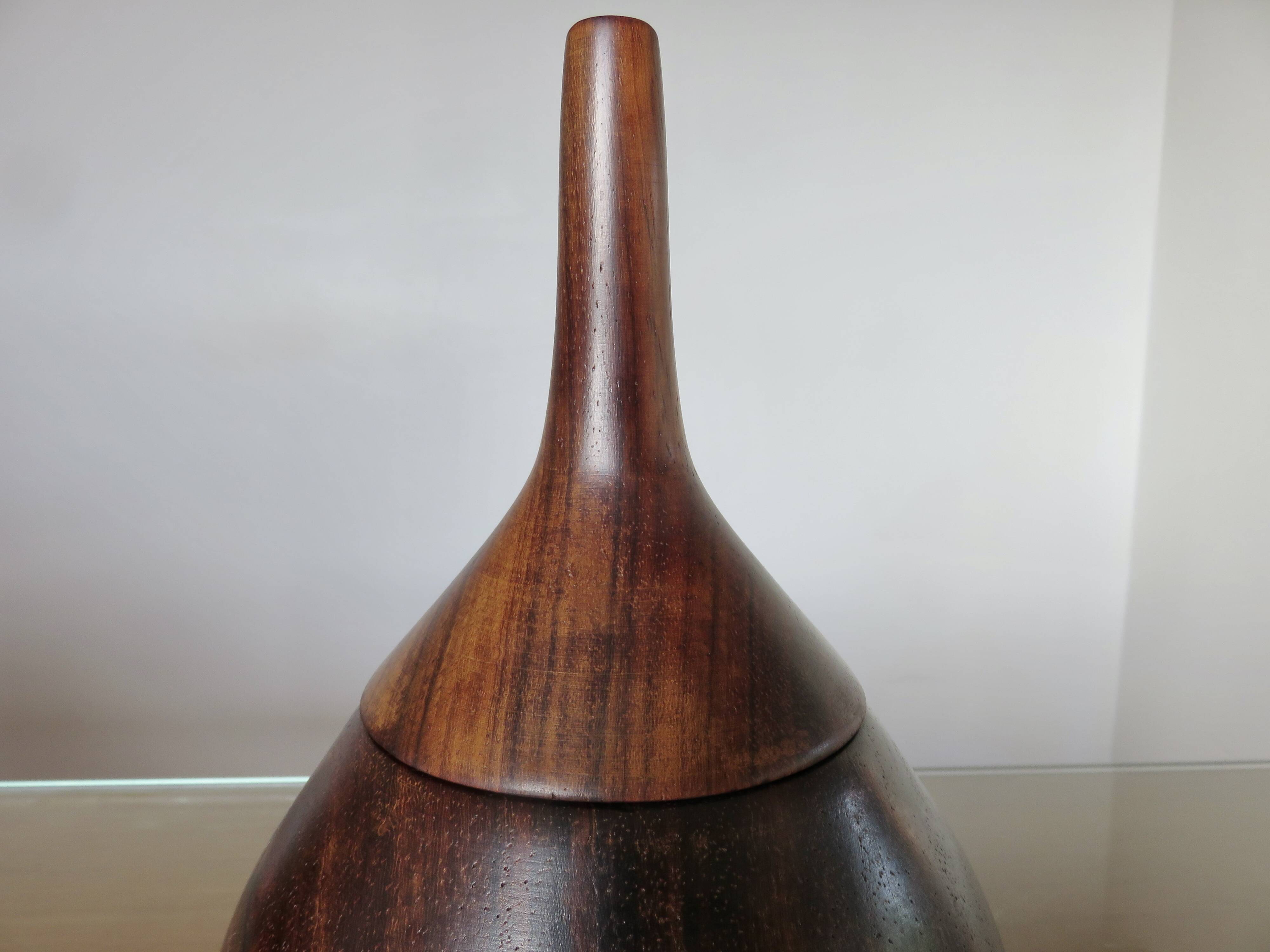 Scandinavian rosewood box, free form, 60s-70s
