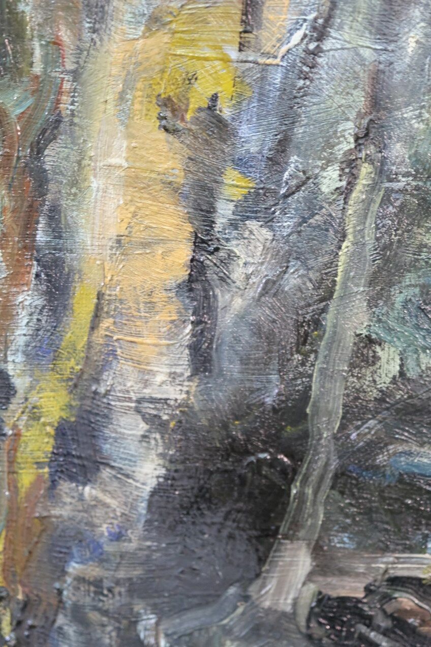 Astri Ekengren-Larsson, Swedish Modern Landscape, 1960s, Oil on Panel, Framed