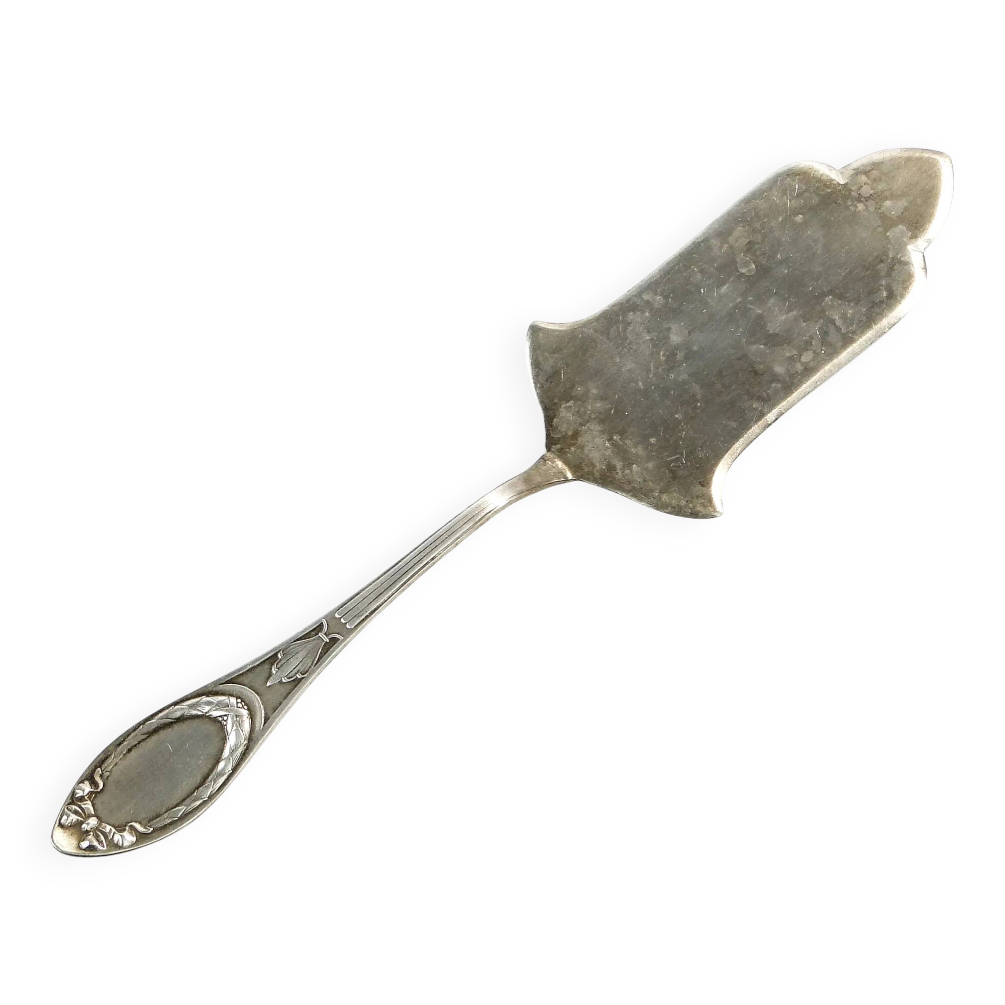 Cake server, Art Nouveau, silver-plated brass, Argentor, Hungary, early 20th century