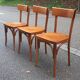 Set of 3 curved wood bistro chairs