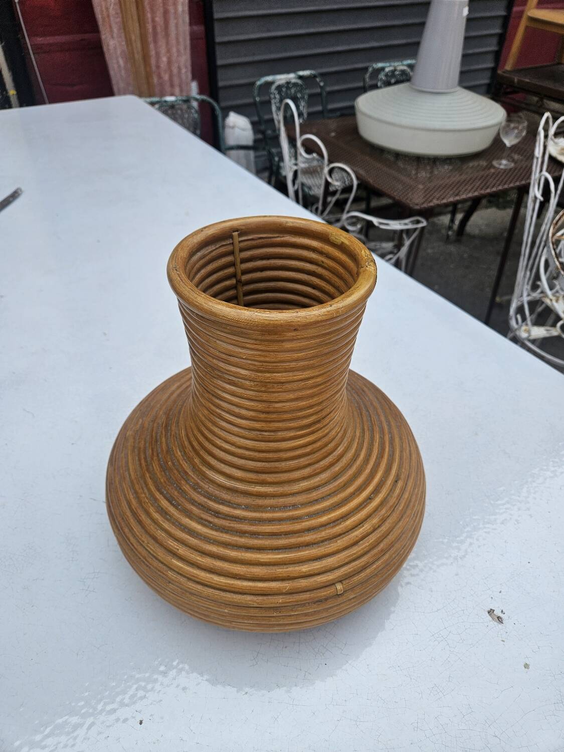Rattan vase from the 60s
