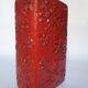 Red ceramic vase Scheurich Germany 70s