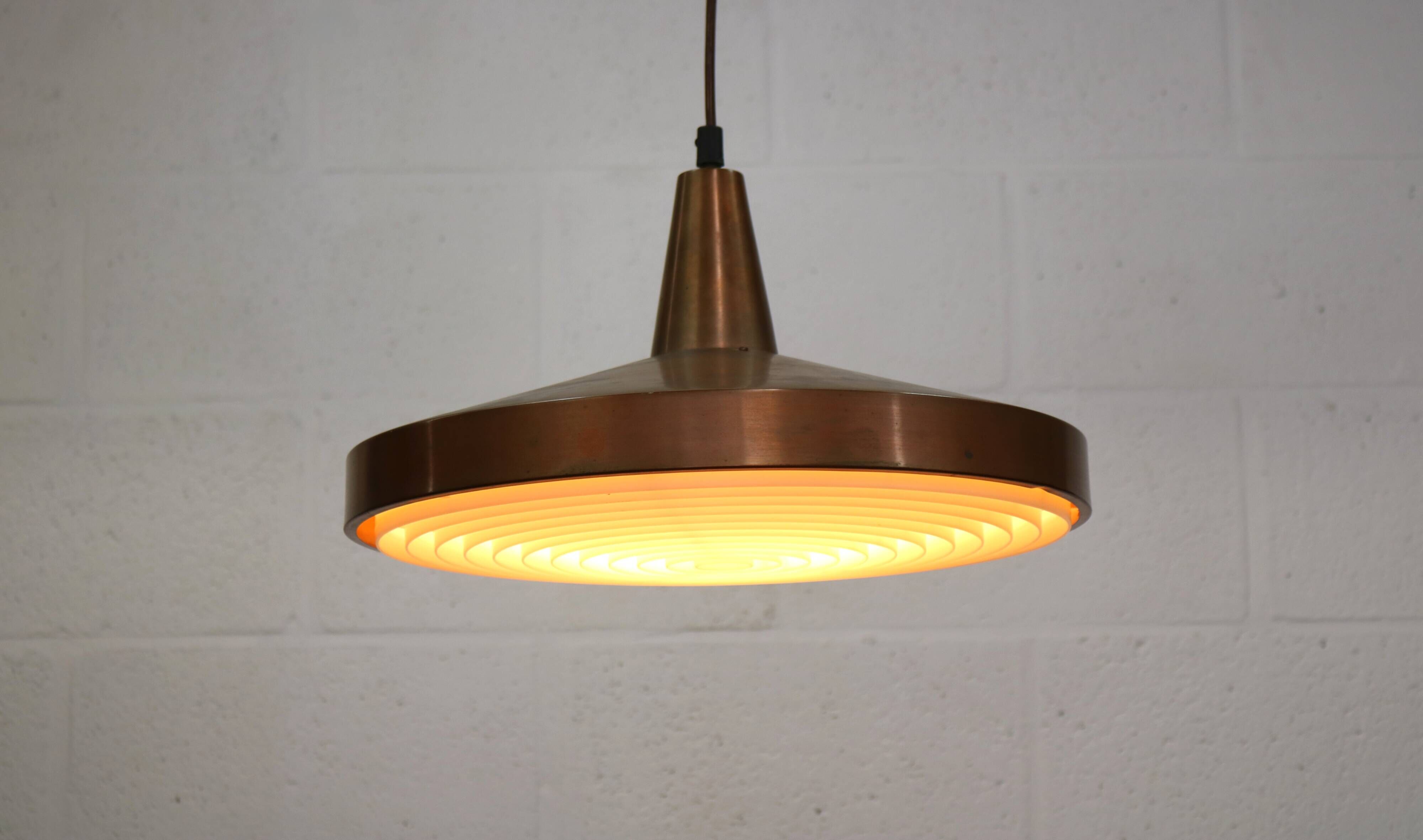 Vintage Copper Pendant Lamp: 1960s Scandinavian Design