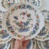 Roeun dessert plate set in French Sarreguemine porcelain