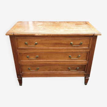 Louis XVI solid walnut chest of drawers