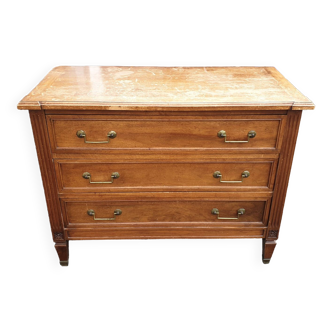 Louis XVI solid walnut chest of drawers