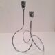 Curved chrome candlestick Black+Blum