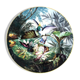 Hand-painted earthenware decorative dish Creil & Montereau, Lebeuf Milliet 1st part 19th century