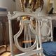 Set of 6 lyre chairs from the Napoleonic III period in painted wood in the Louis XVI style.