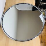 Round mirror chrome strapping 60 cm 70s