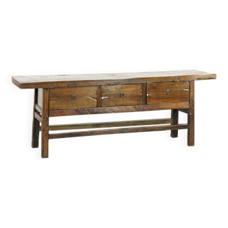 Buffet antique espagnol avec 3 tiroirs du XVIIIe siècle.