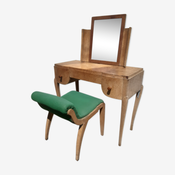 Art deco dressing table and its stool