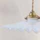 Vintage opaline pendant lamp with serrated edges