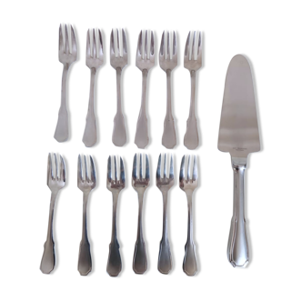Box of dessert forks and pie shovel Guy Degrenne