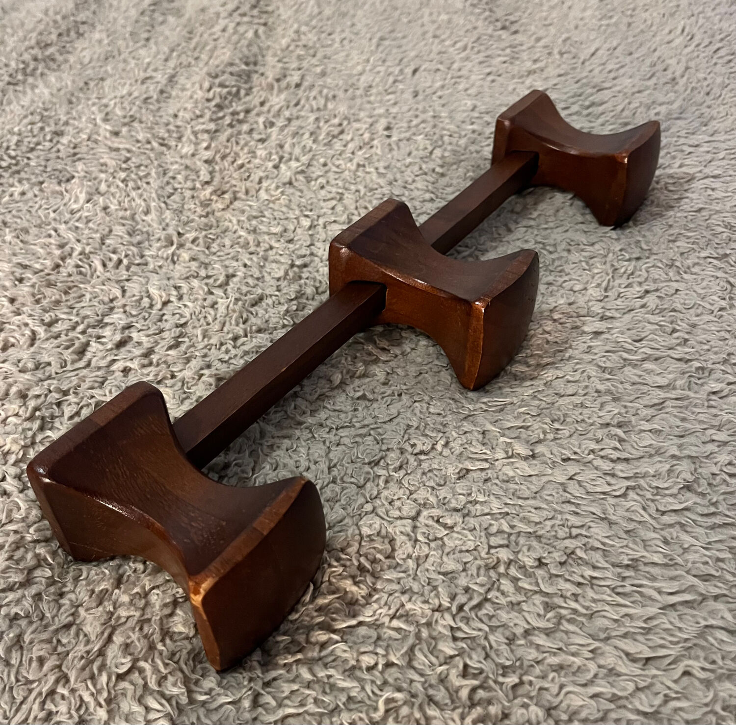 Art deco wooden wall coat rack