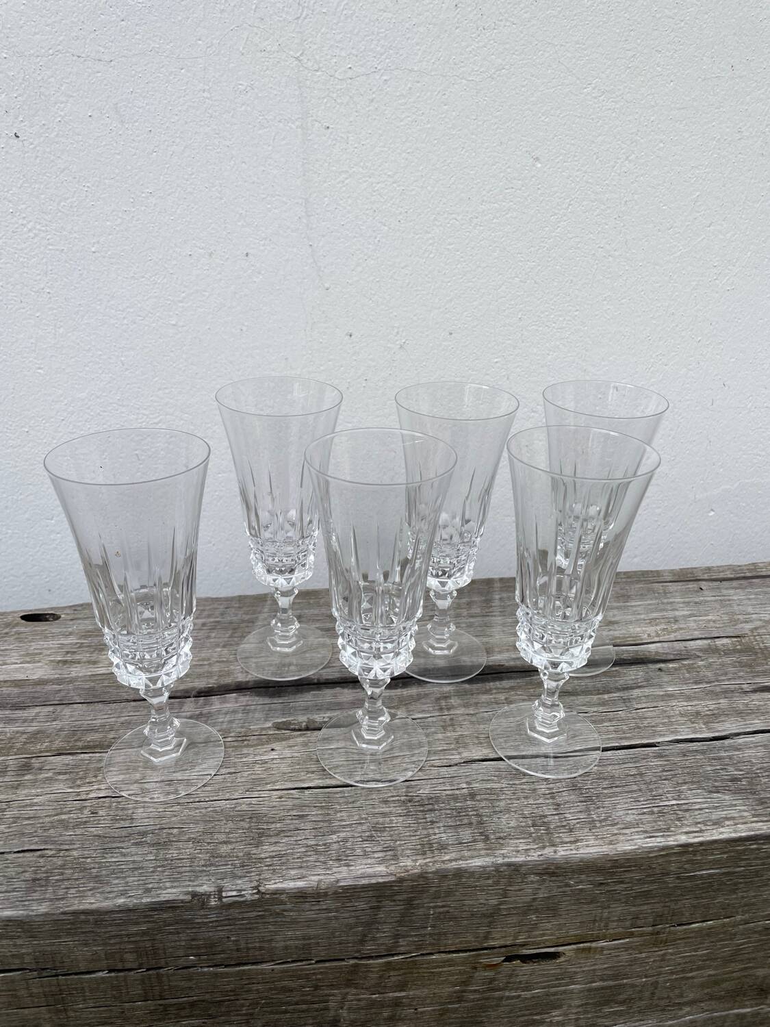 6 flûtes à champagne en cristal