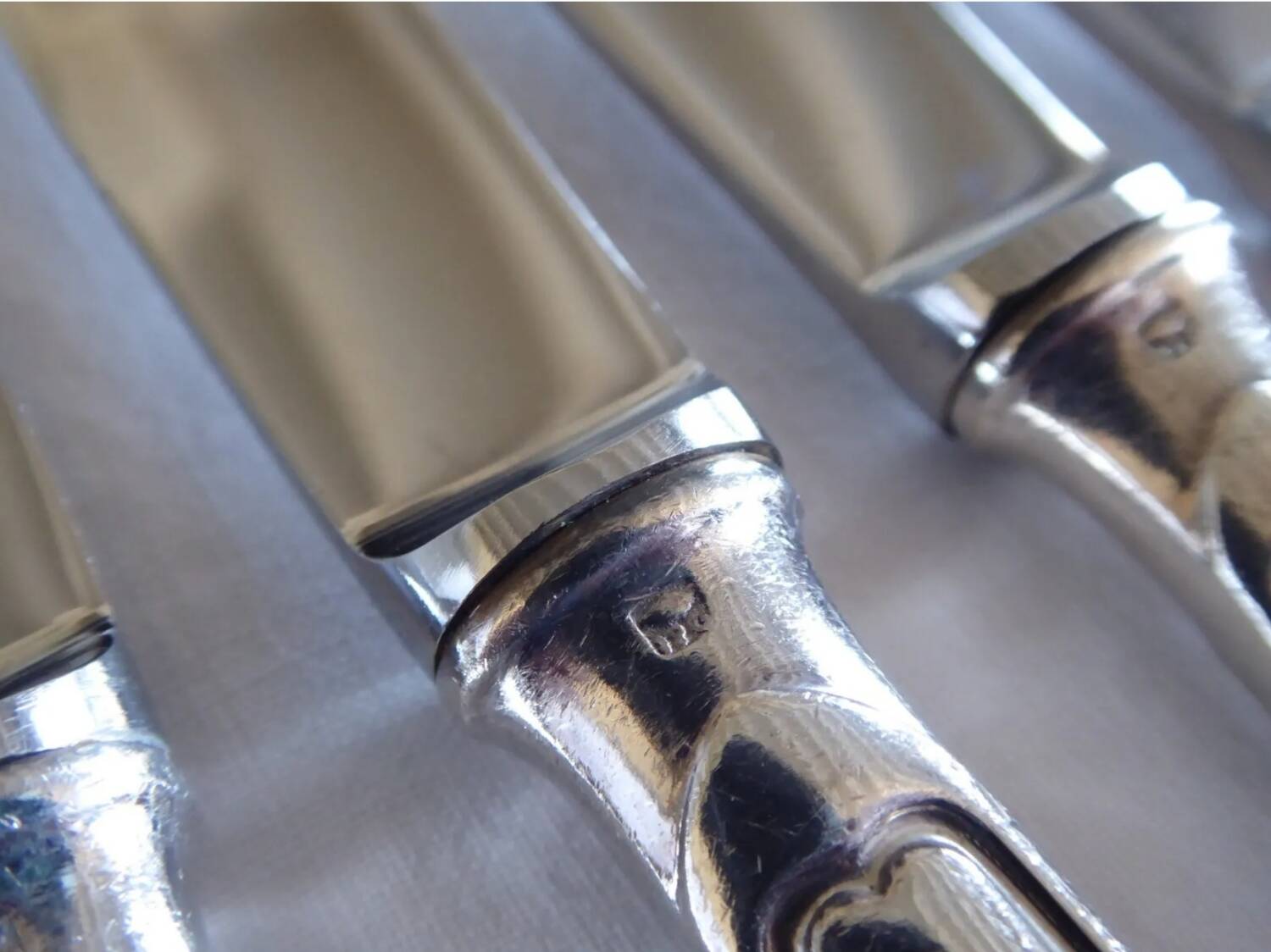 12 sfam dessert knives silver metal 21 cm