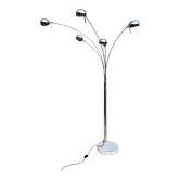 Vintage ARC floor lamp with 5 adjustable chrome arms on marble base