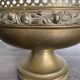 Vintage brass footed bowl, Italian decoration.