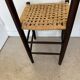 Chaise vintage en bois et paille tressée