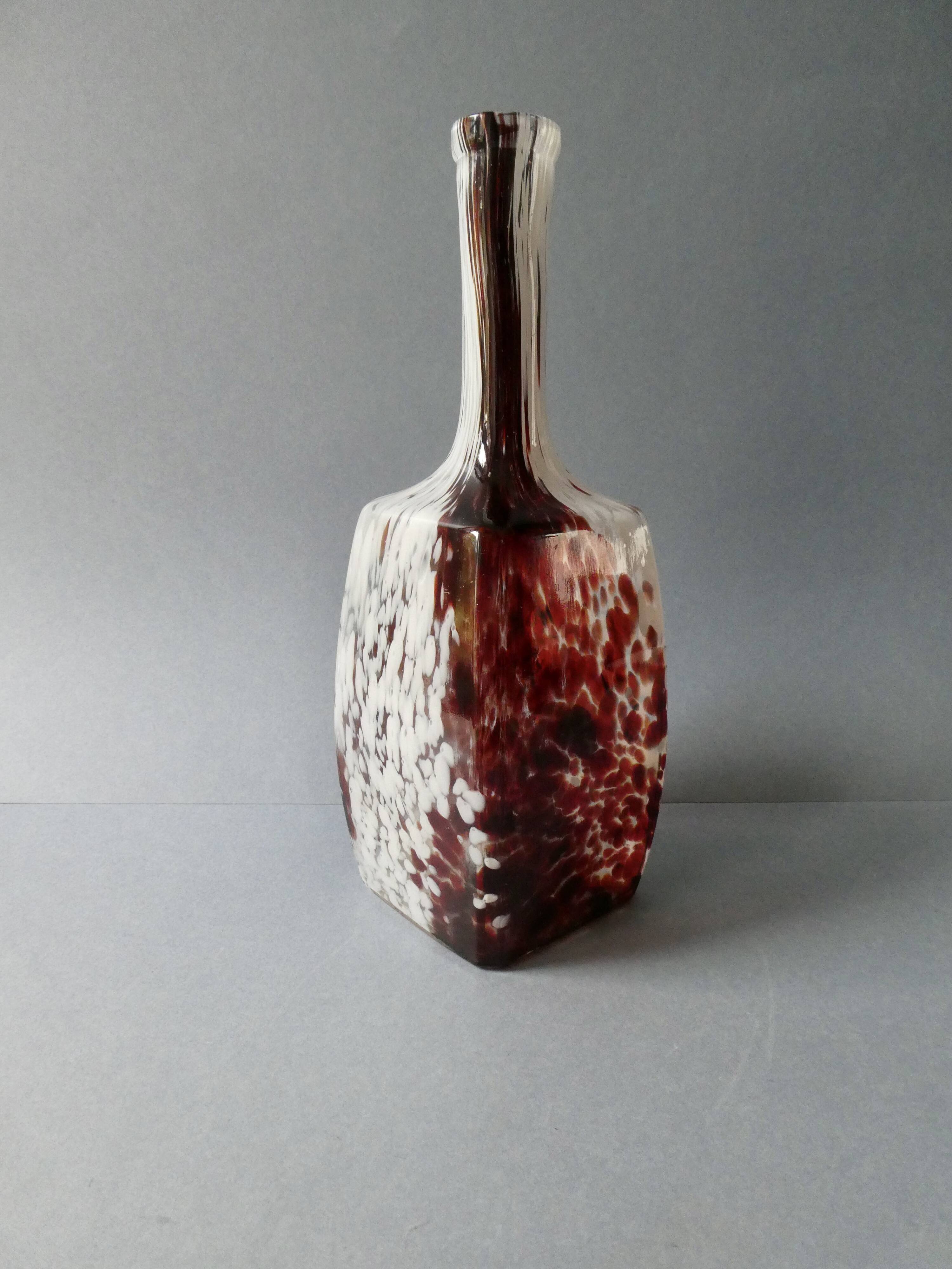 Blown glass bottle vase, Clichy glassworks