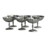 6 stainless steel footed bowls
