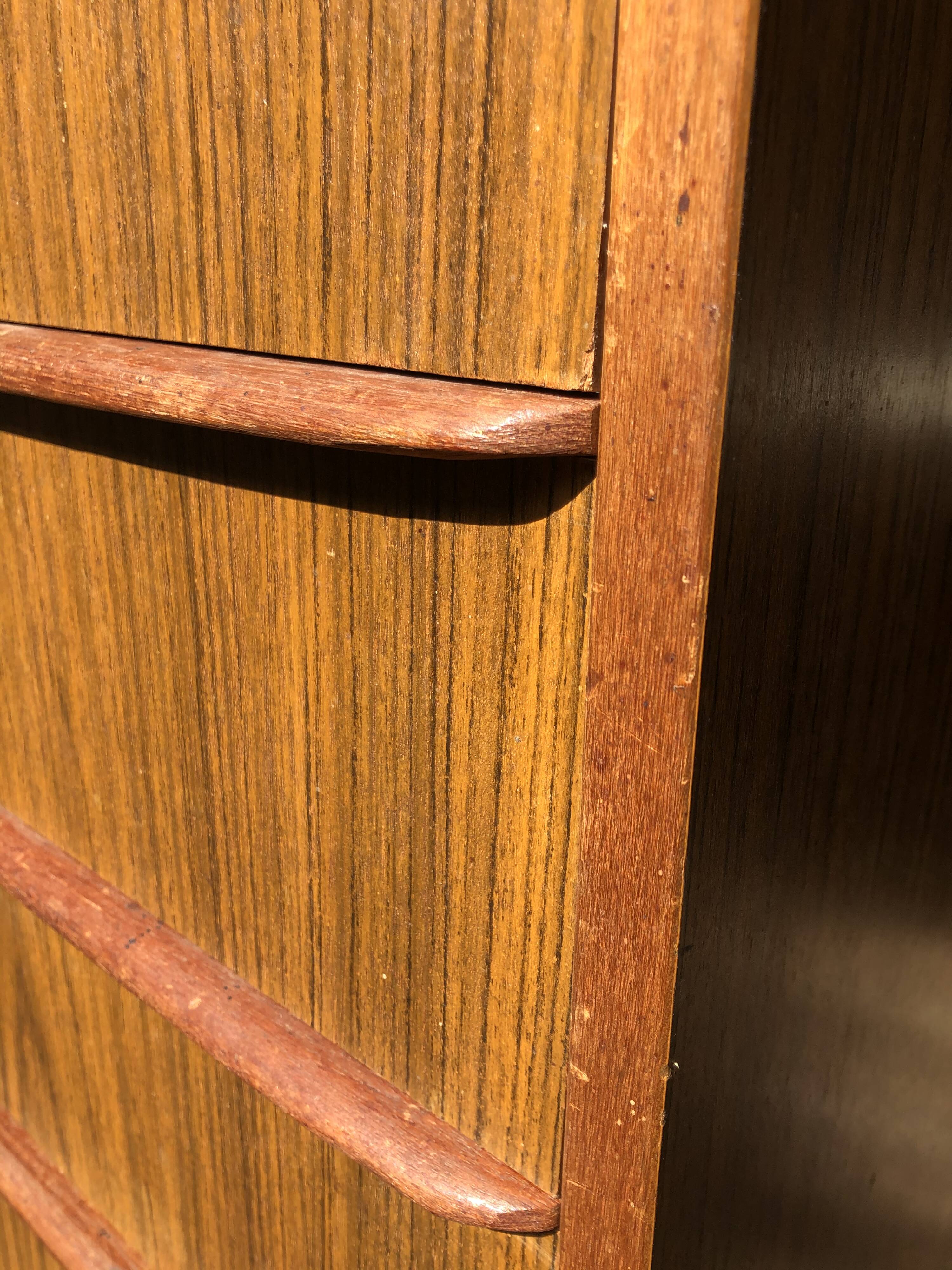 High chest of drawers, Scandinavian style, teak, 6 drawers, 1970