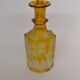 Bohemian glass carafe engraved amber colour