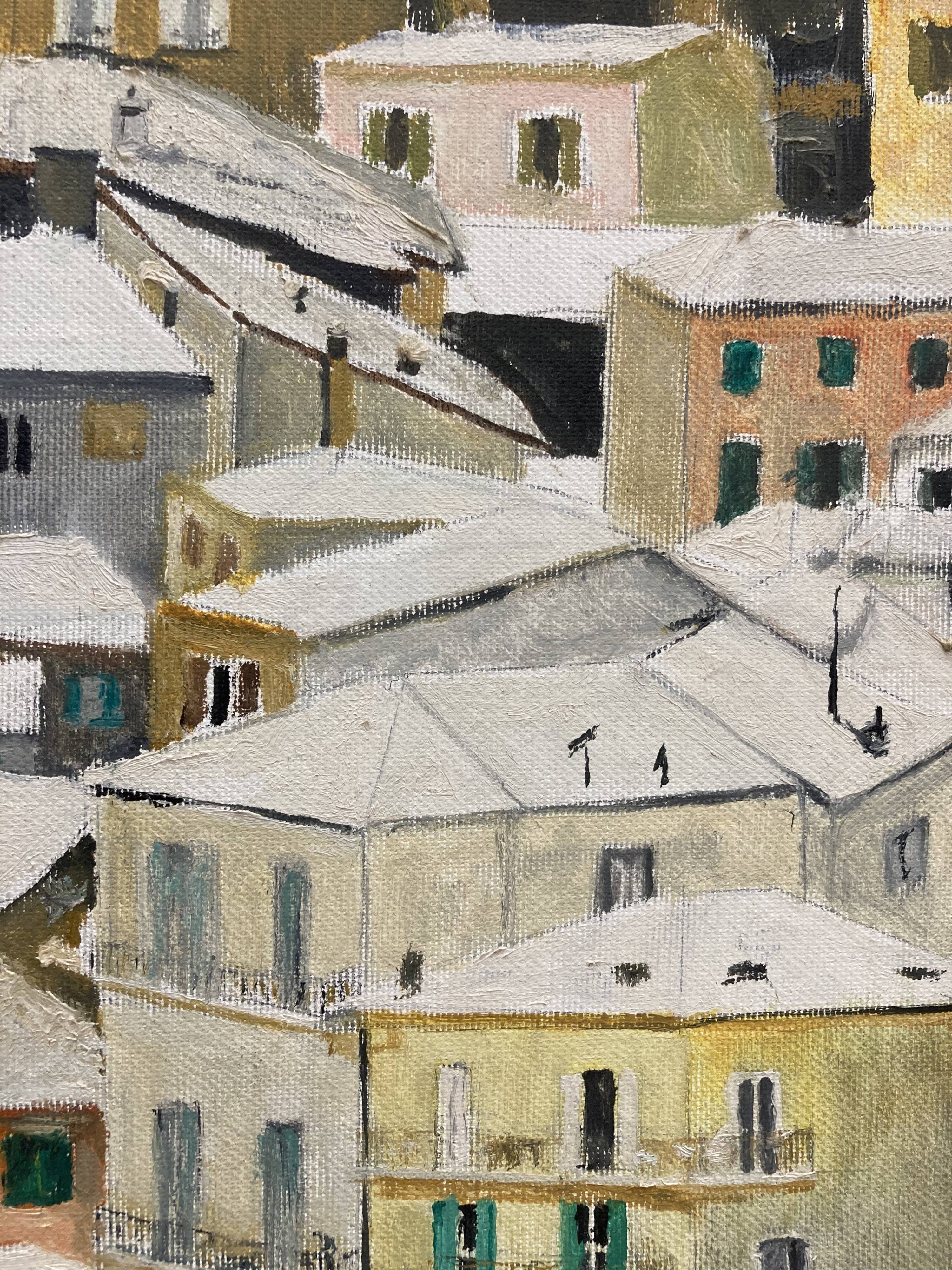 Painting on vintage canvas