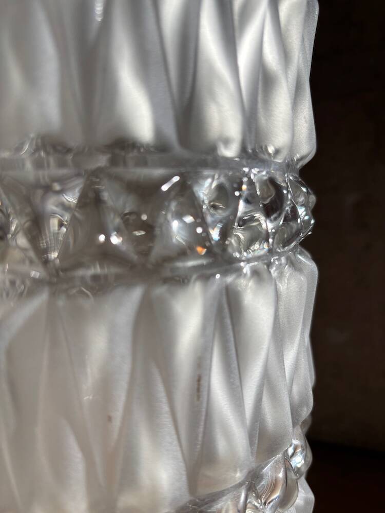 Vintage pressed glass column table lamp