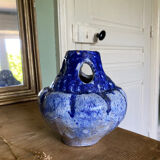 Fat lava glazed ceramic vase