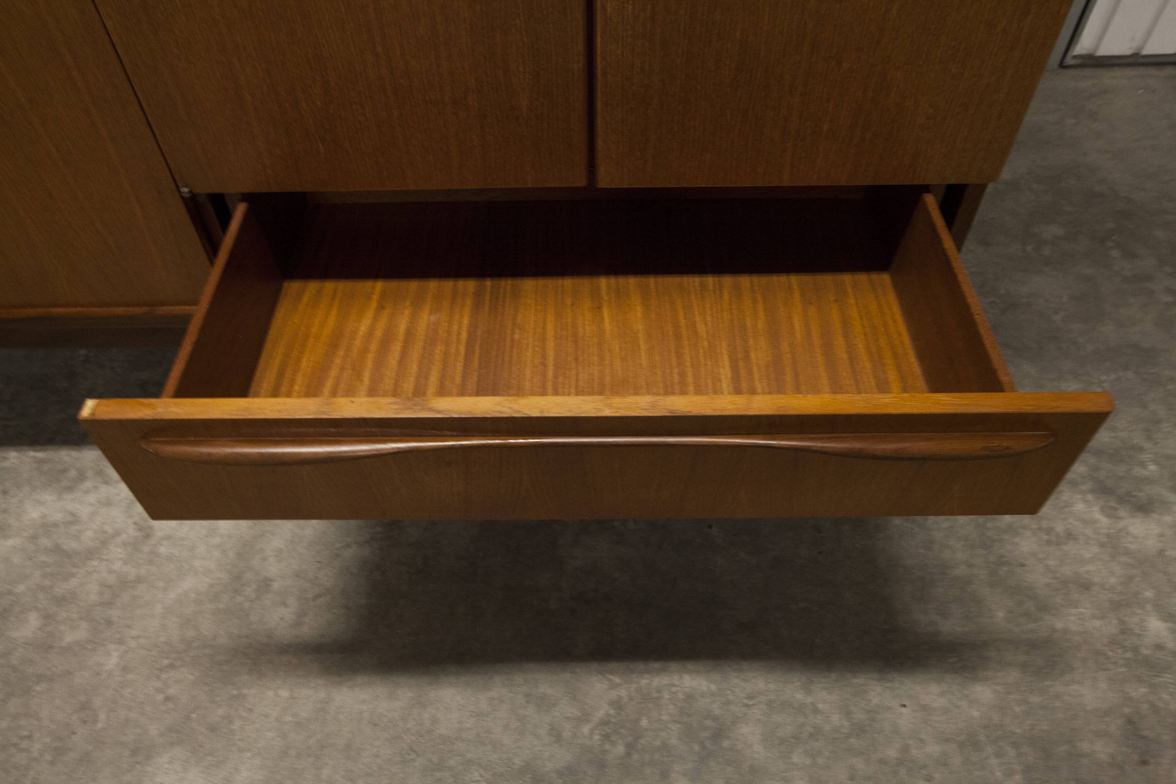 Scandinavian wardrobe 1960 teak 4 doors, 3 drawers, 2keys