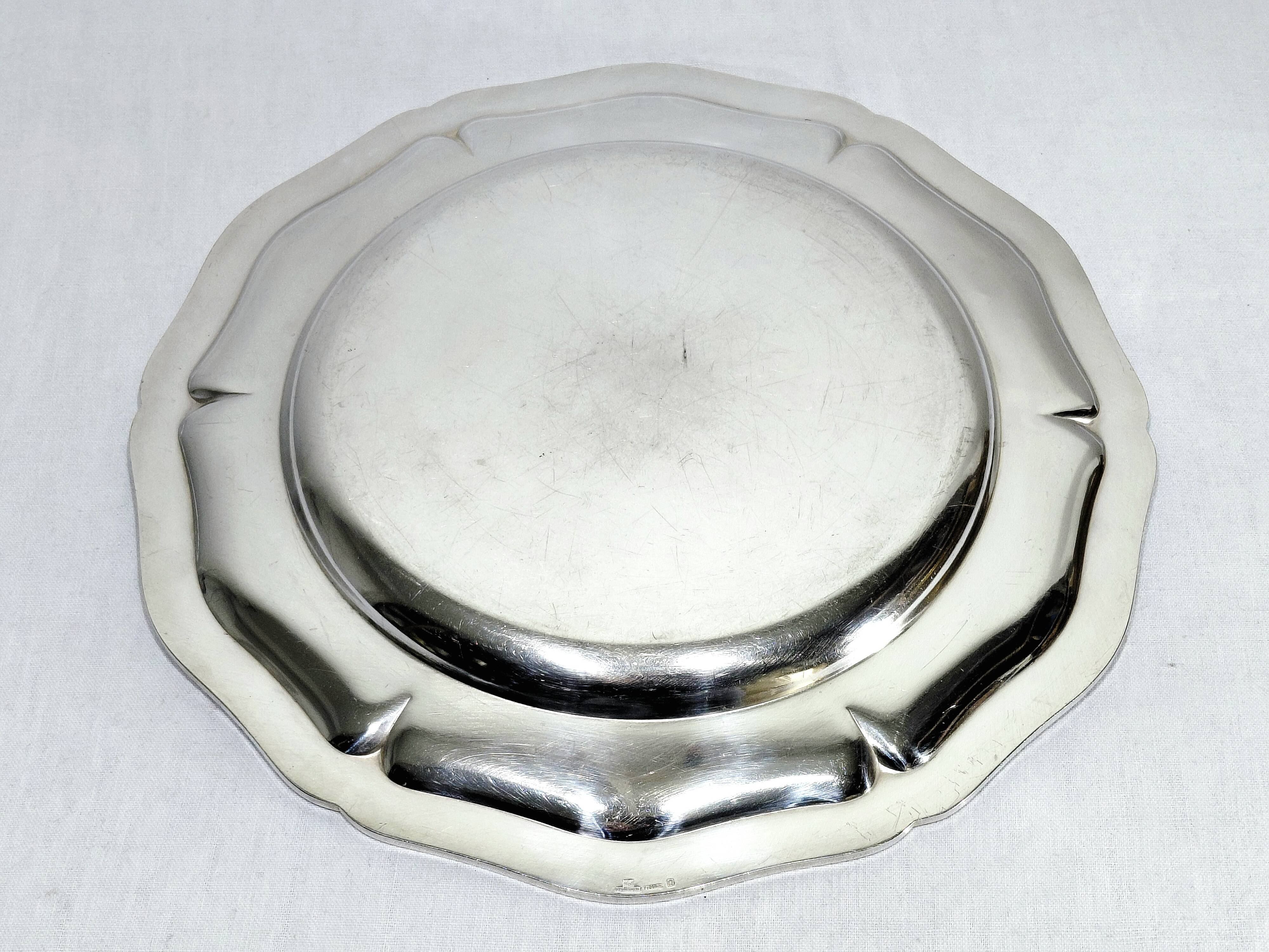 Christofle - Silver-plated metal rimmed plate