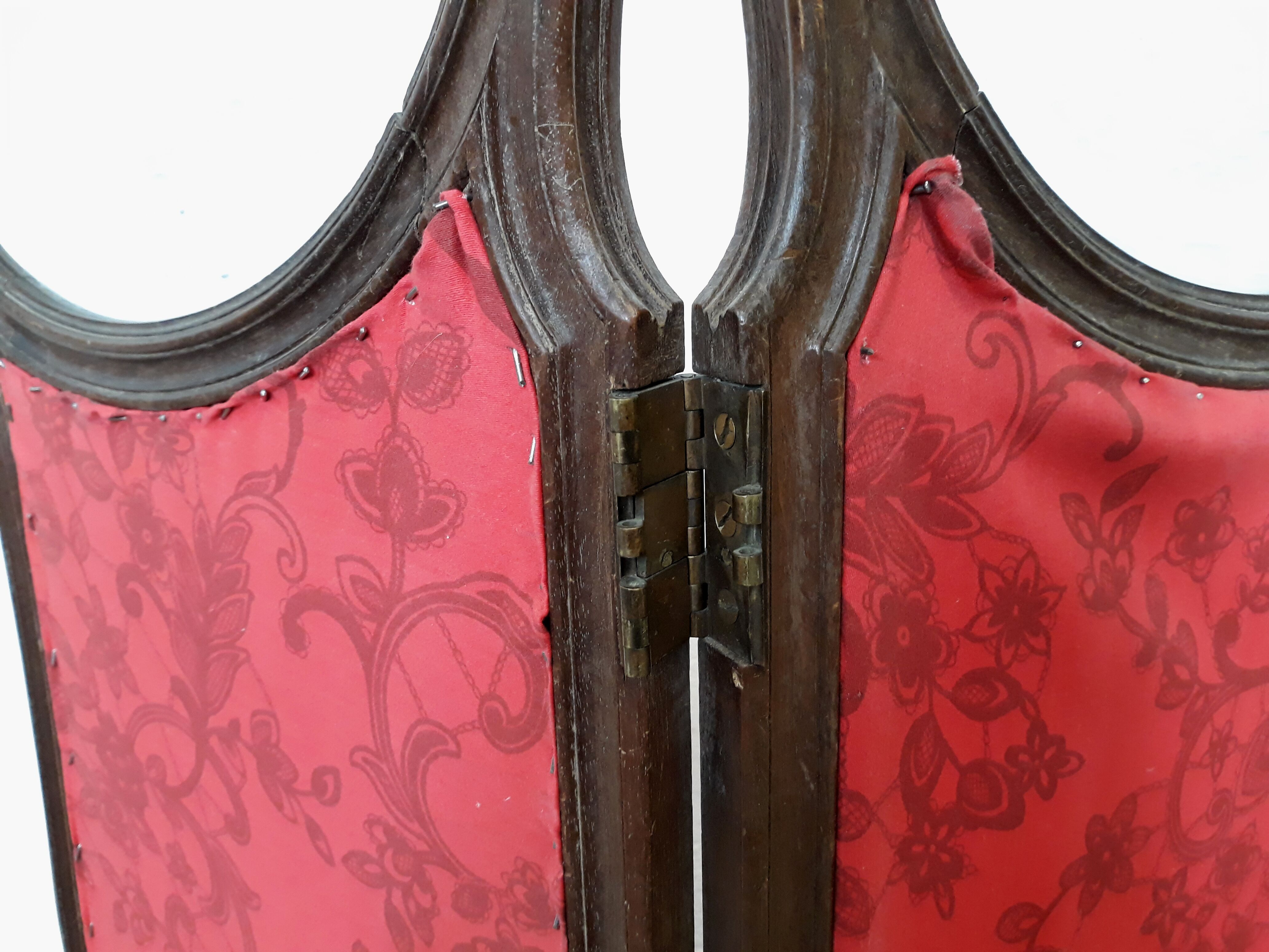 Screen carved wood glass beveled