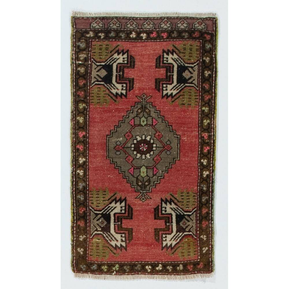 Handmade Accent Rug. Vintage Door Mat. Turkish Seat Cover. Entryway Mat. Kitchen Rug