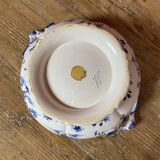 Soup tureen and its presentation dish with blue Moustiers decor