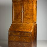 Burr walnut bureau bookcase 19th century